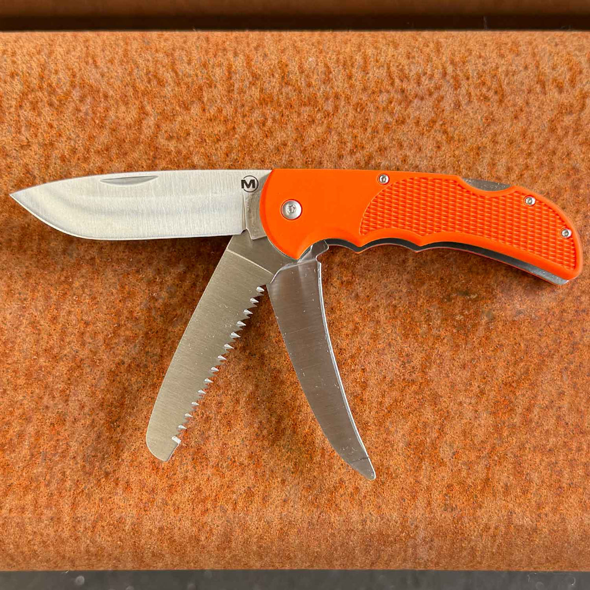 Magnum HL Triple Pocket Knife - Jagd Taschenmesser mit 2 Aufbrechklingen und Knochensäge inkl. Nylonetui