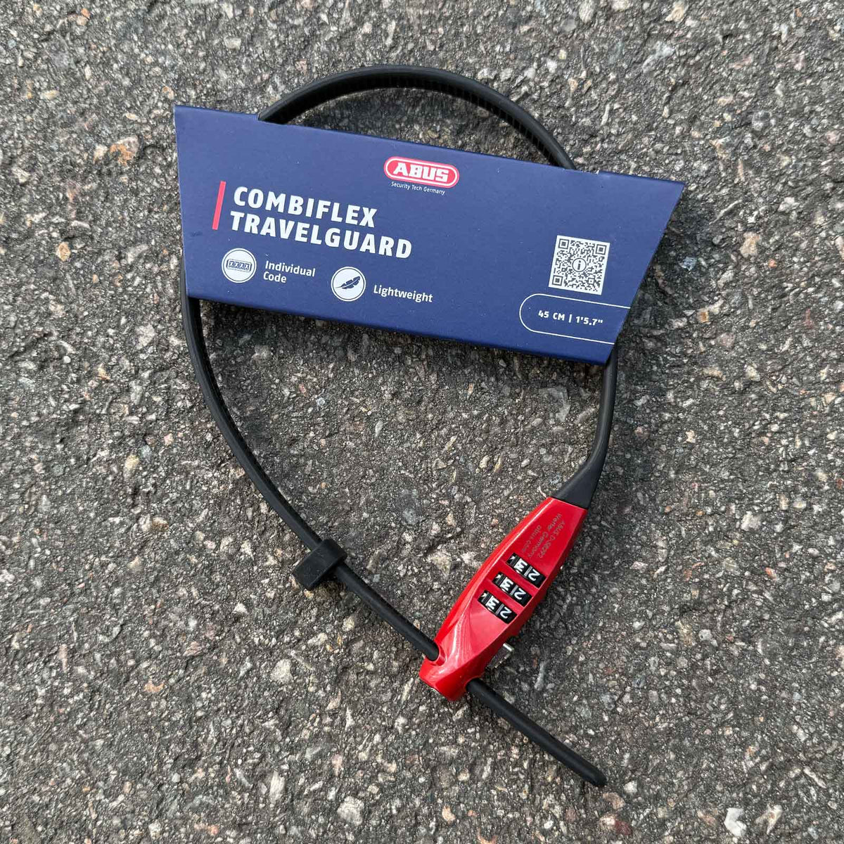 ABUS Combiflex TravelGuard 70 Kabelbinderschloss - Detailansicht in Blisterverpackung