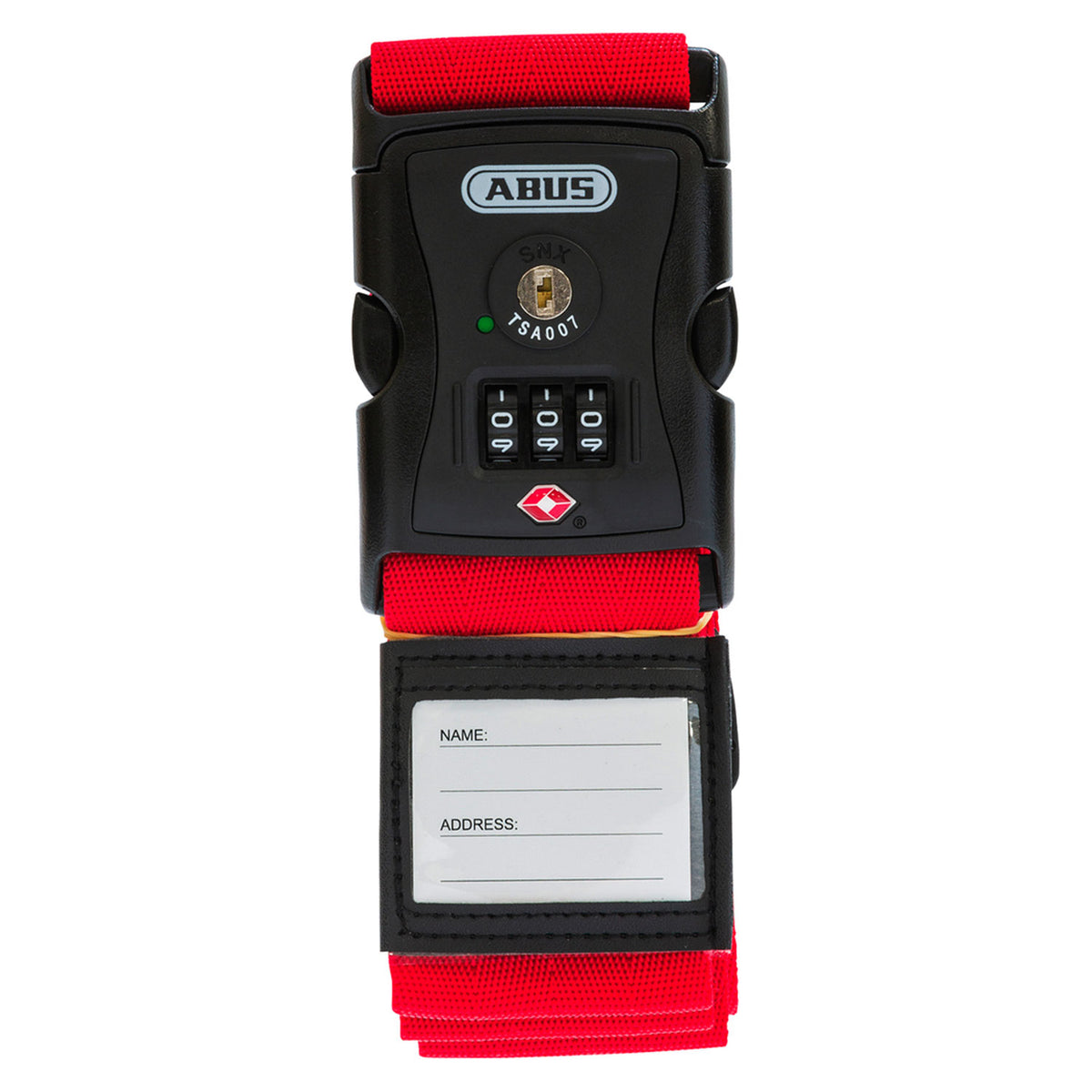 ABUS 620TSA/192 Kofferband - Koffergurt mit Zahlenschloss und Adressfeld – Detailansicht