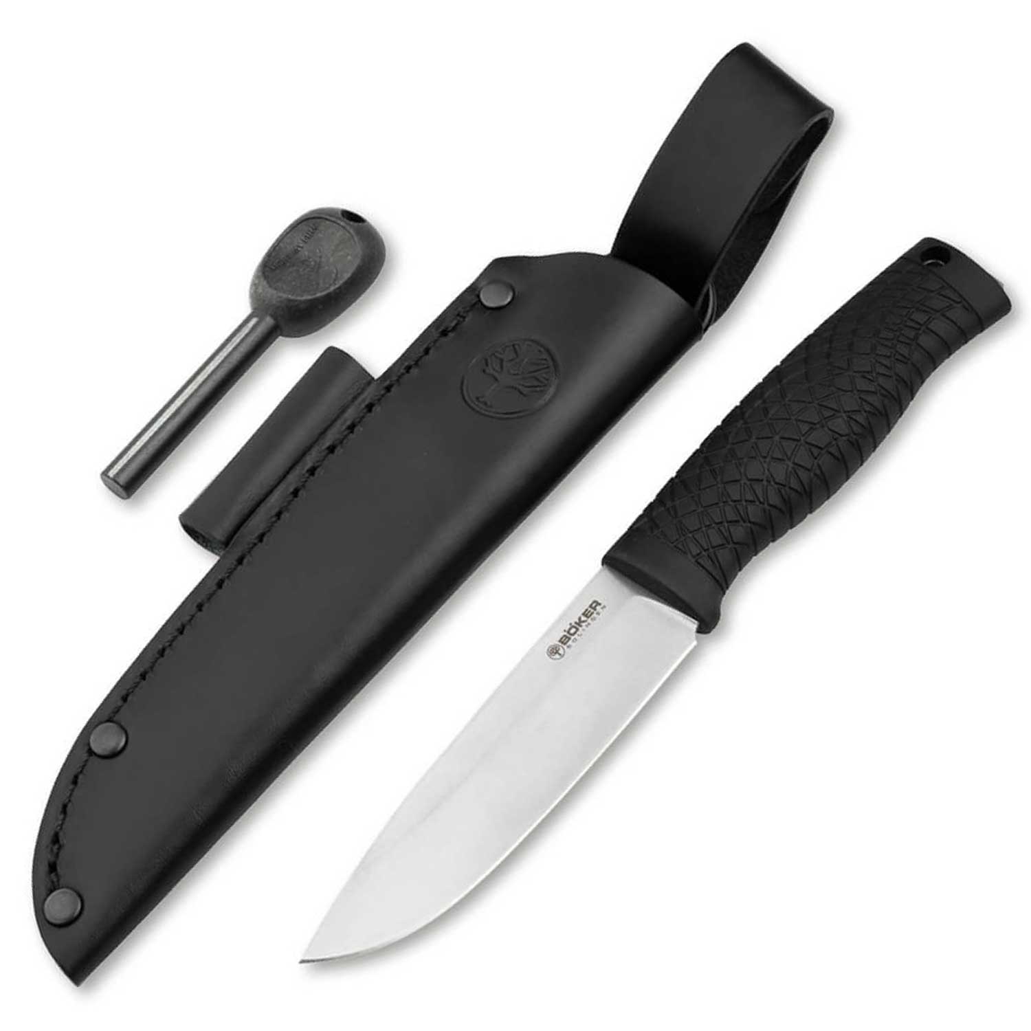 Böker Bronco - Outdoormesser mit Köcherscheide aus Leder in 2 Varianten – Detailansicht