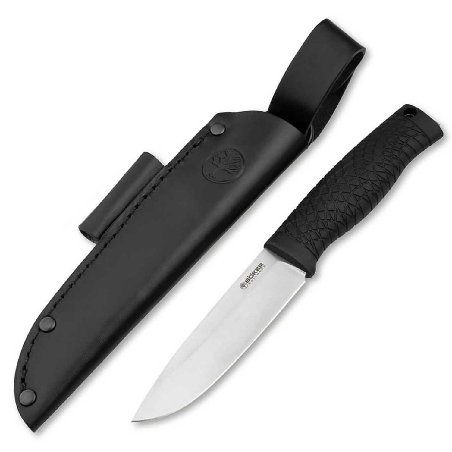 Böker Bronco - Outdoormesser mit Köcherscheide aus Leder in 2 Varianten – Detailansicht
