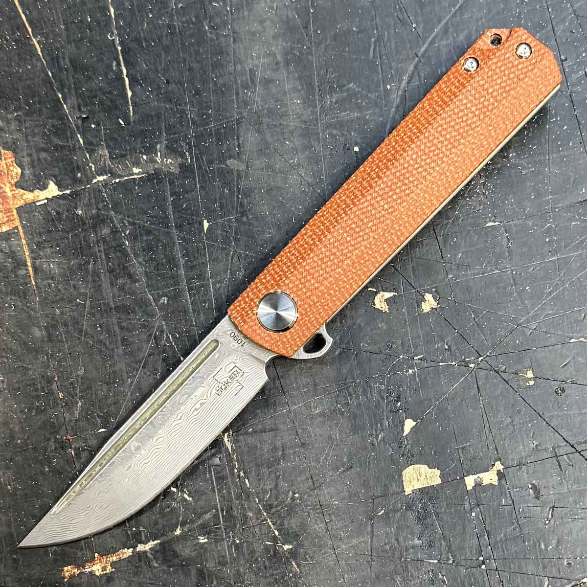 Böker Plus Cataclyst Flipjoint Damast Taschenmesser mit Micartagriff und Clip