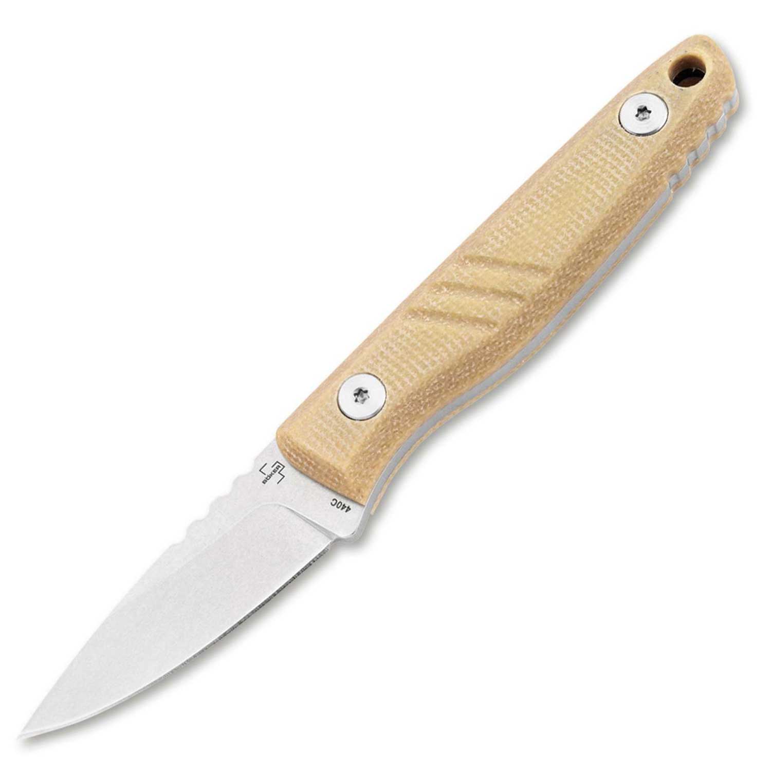 Böker Plus Five Point Nine – Kompaktes Neck Knife mit Kydexscheide und Gürtelclip – Detailansicht