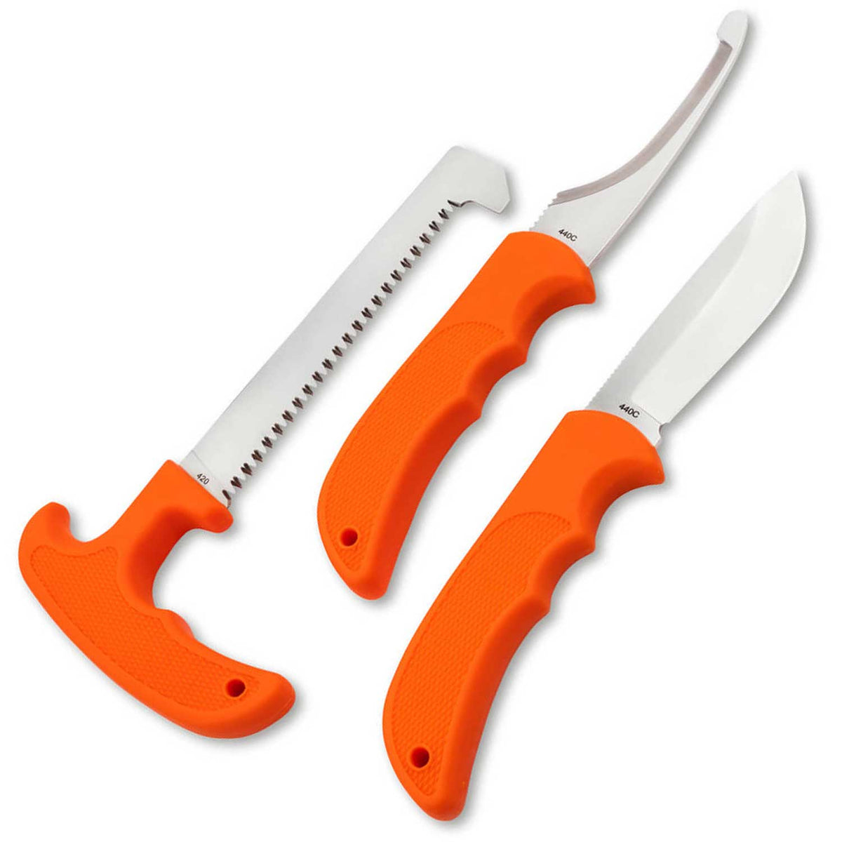 Böker Plus HL Game Processing Set – 3-teiliges Jagd-Aufbrechmesser-Set mit Etui – Detailansicht