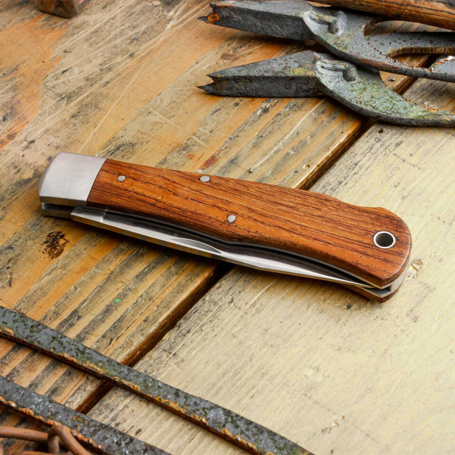 Böker Plus Lockback Bubinga - Edelstahl Taschenmesser mit Bubingaholzgriff – Detailansicht