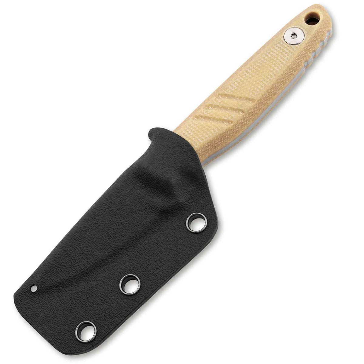 Böker Plus Five Point Nine – Kompaktes Neck Knife mit Kydexscheide und Gürtelclip – Detailansicht