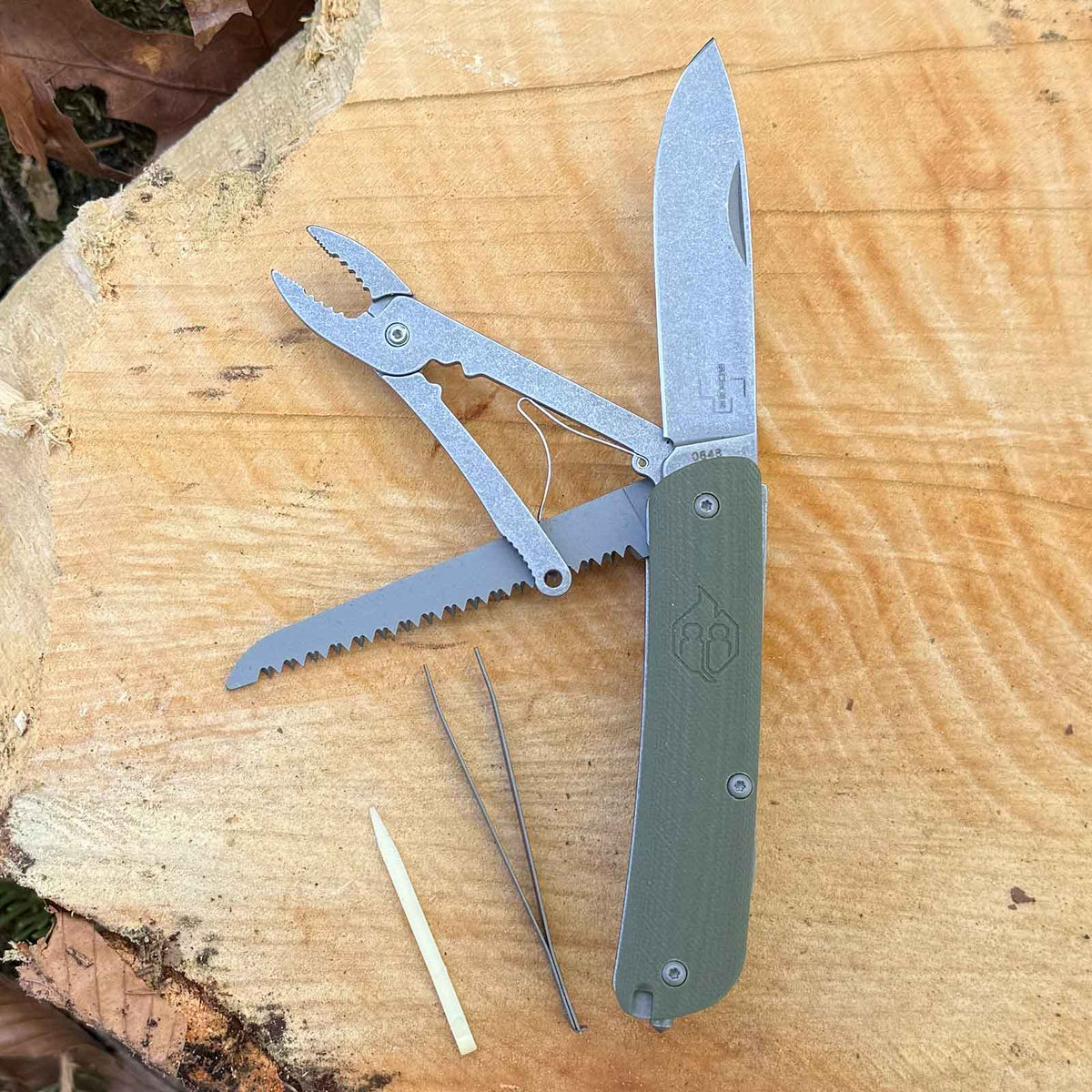 Böker Naturensöhne MK II NXT – Taschenmesser mit 8 Funktionen (grün) – Produktansicht des Messers – Detailansicht 1