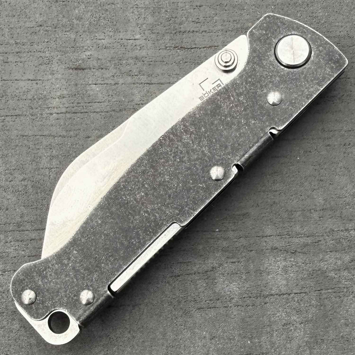 Böker Plus Atlas Sheepsfoot TS – Einhandmesser mit D2 Klinge und Tip-Up Clip – Detailansicht