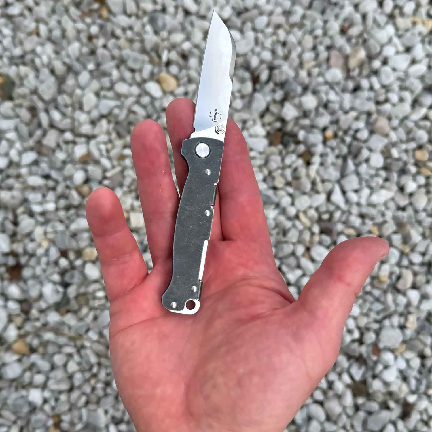 Böker Plus Atlas Sheepsfoot TS – Einhandmesser mit D2 Klinge und Tip-Up Clip – Detailansicht