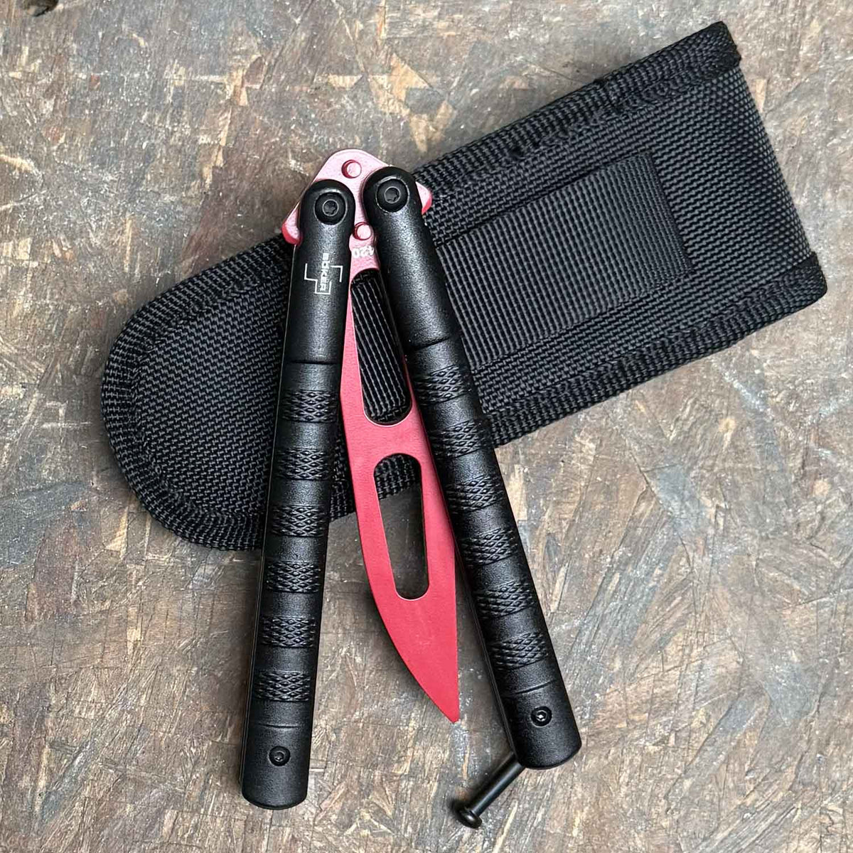 Böker Plus Balisong Relack Trainer – Butterfly Trainingsmesser mit Etui – Detailansicht
