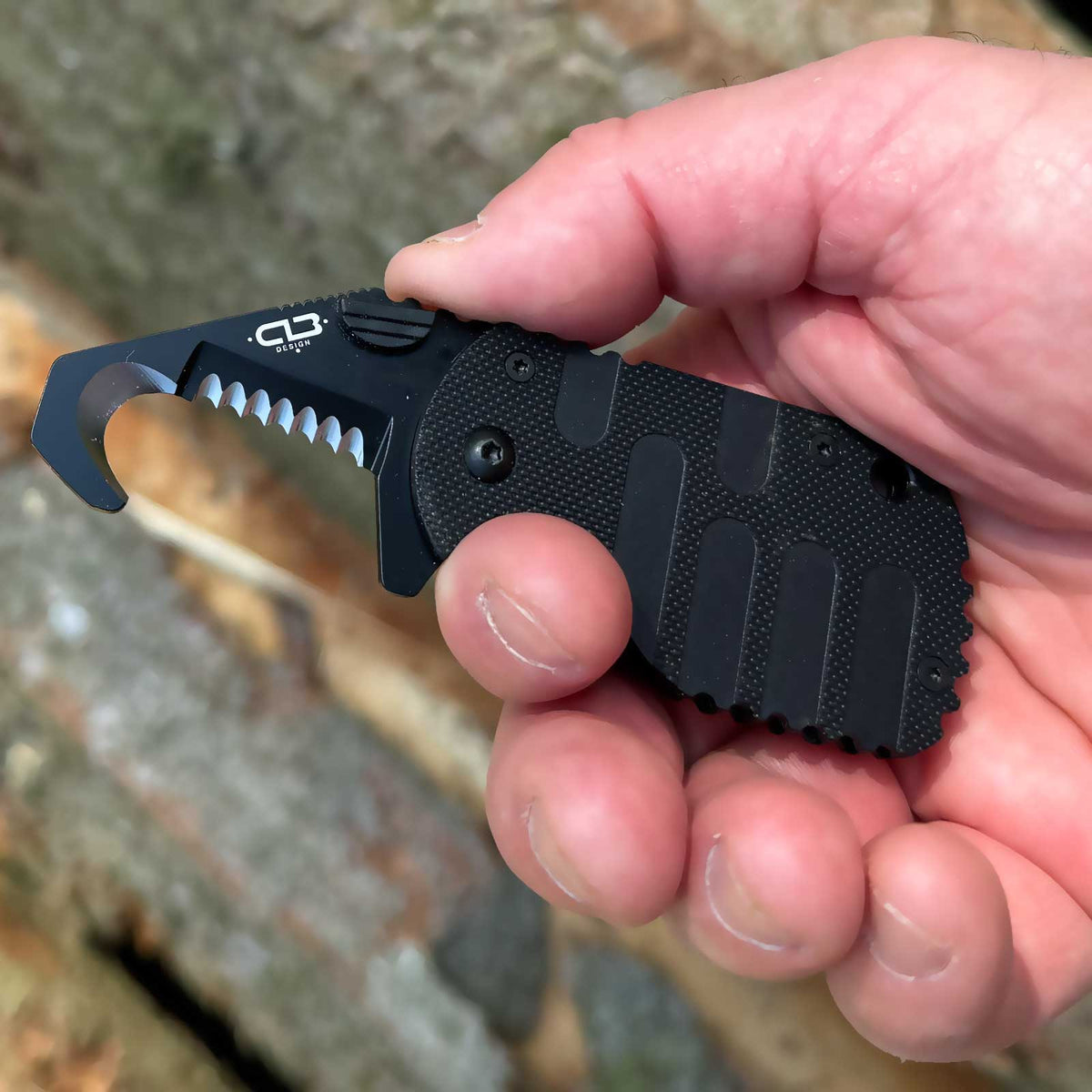 Böker Plus Rescom 2.0 – kompaktes Rettungsmesser mit umsetzbarem Clip – Produktansicht des Messers – Detailansicht 3