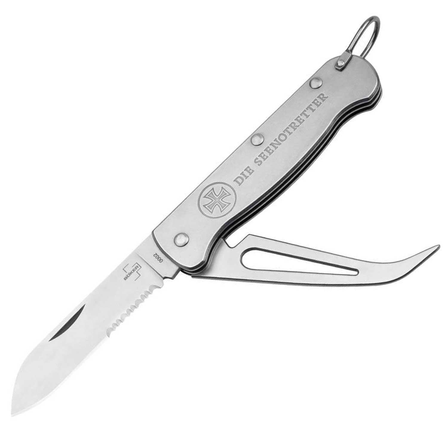 Böker Plus Seenotretter 01 – Taschenmesser mit Marlspieker & Tip-Up Clip – Detailansicht