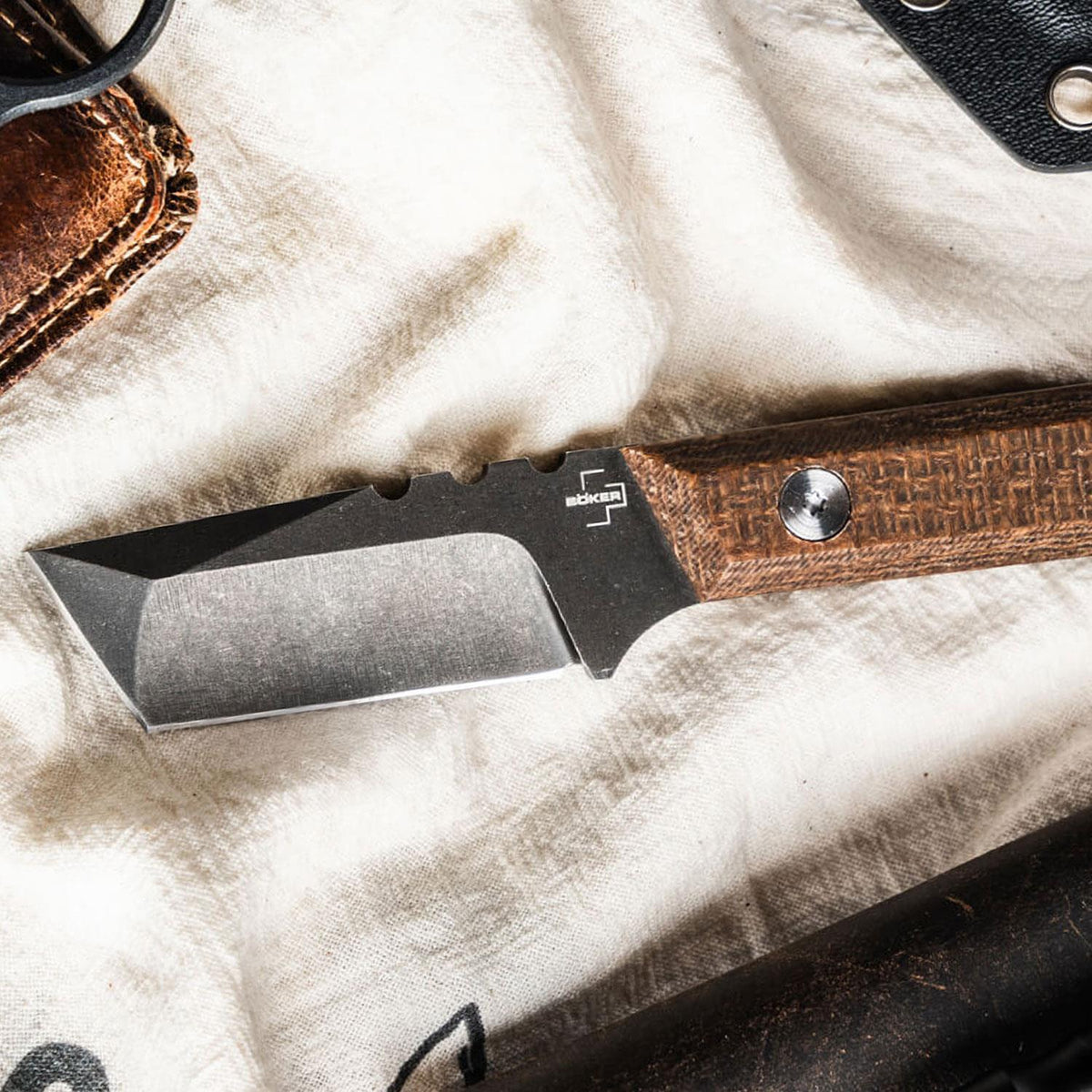 Böker Plus Thicker Clipper - EDC Messer mit feststehender Tanto Klinge und Kydexscheide
