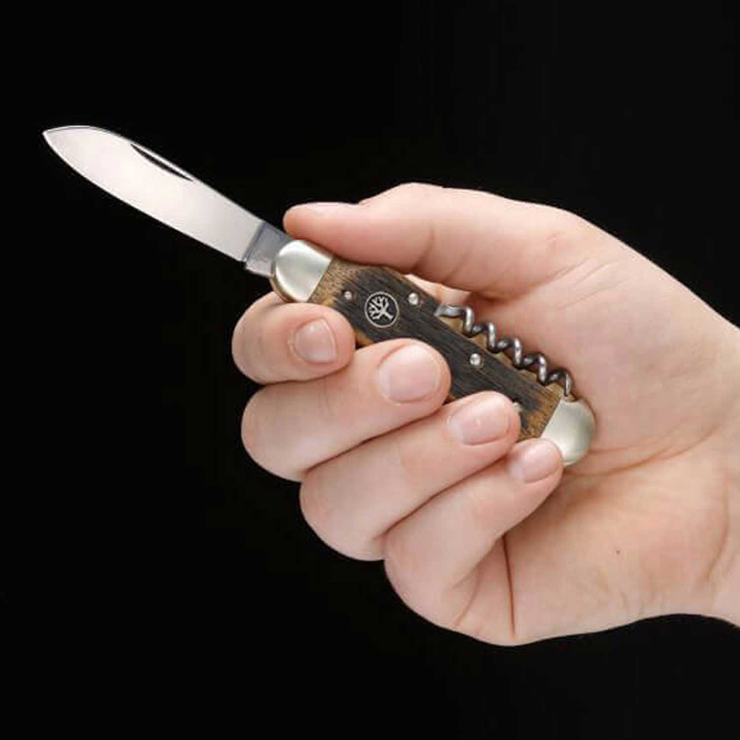 Böker Winzermesser - Edles Taschenmesser für Weinliebhaber mit Eichenholzgriff – Detailansicht