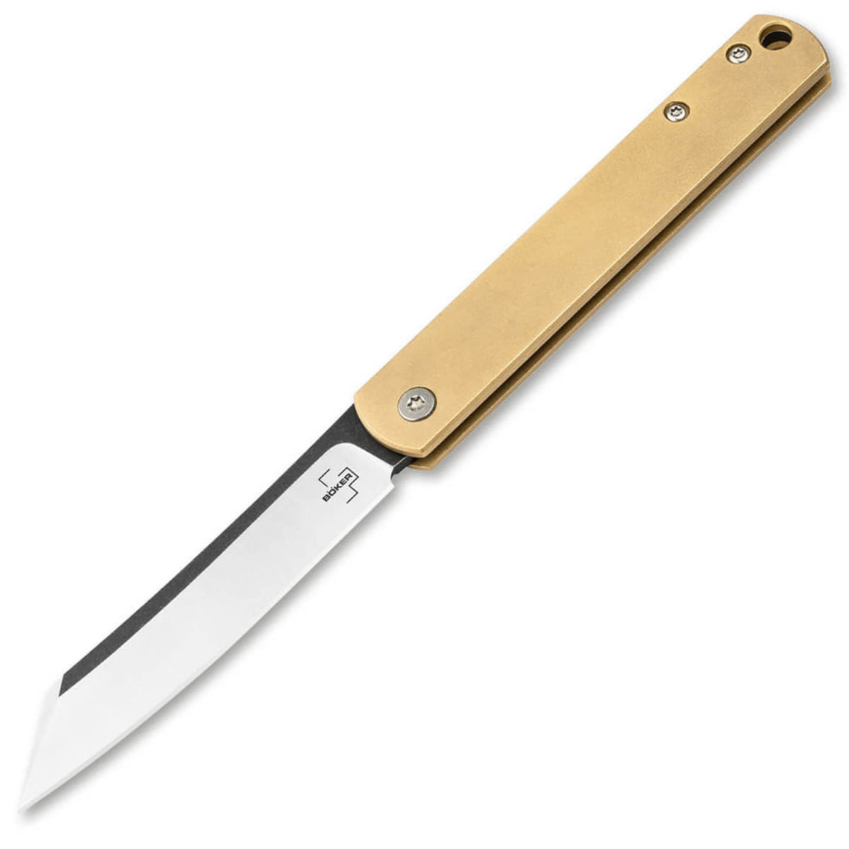 Böker Plus Zenshin Taschenmesser – Edelstahl & Messing §42a – Detailansicht