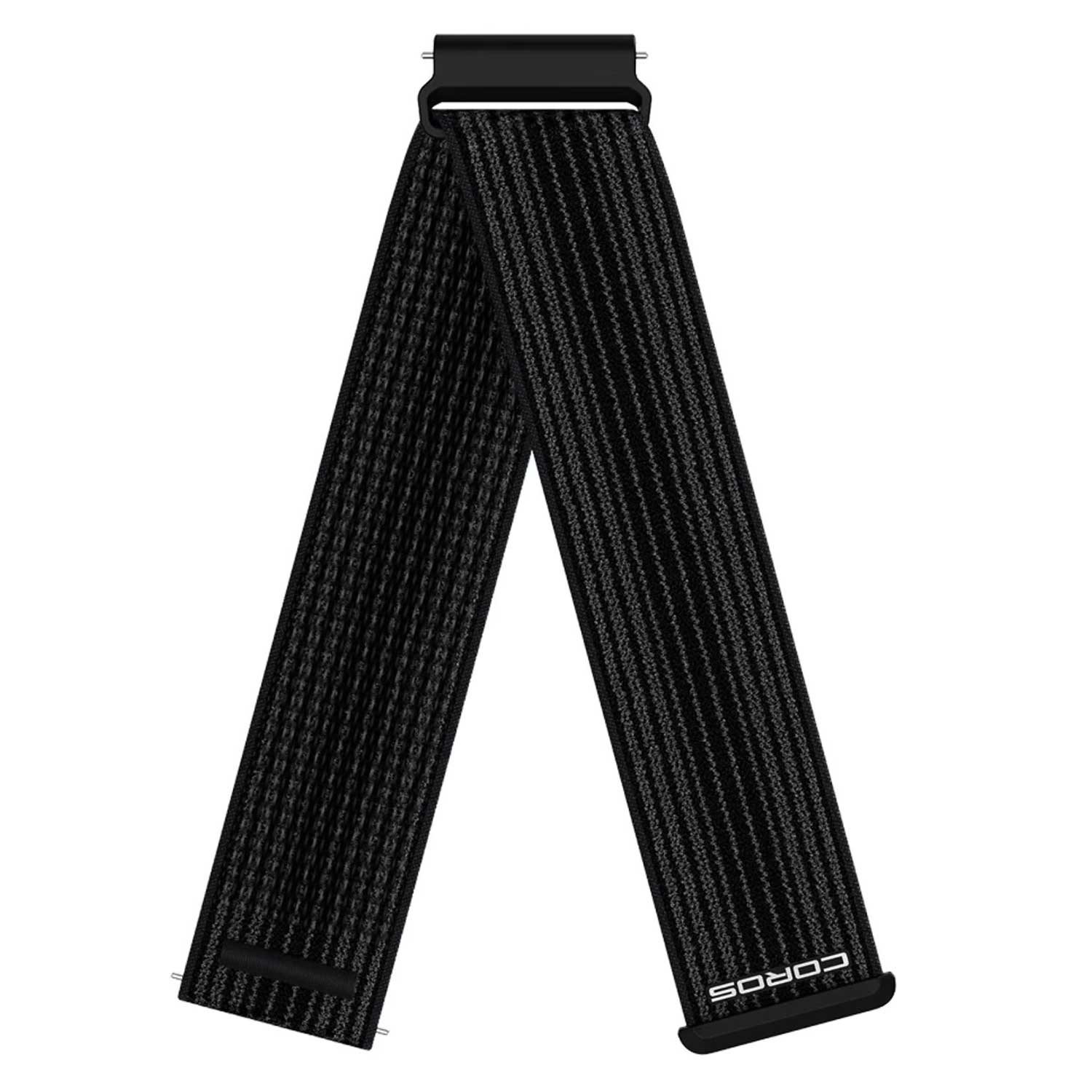 Coros Nylon Ersatzarmband 22mm lange Version – kompatibel mit Pace 3,4 & Pace Pro – Farbvariante schwarz, Nylonarmband