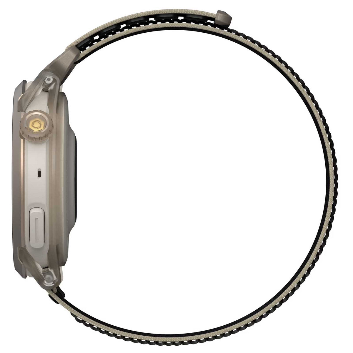 Coros Pace 4 GPS-Sportuhr mit Nylon-Armband - Jakob Ingebrigtsen Edition - Gold - Detailansicht seitlich