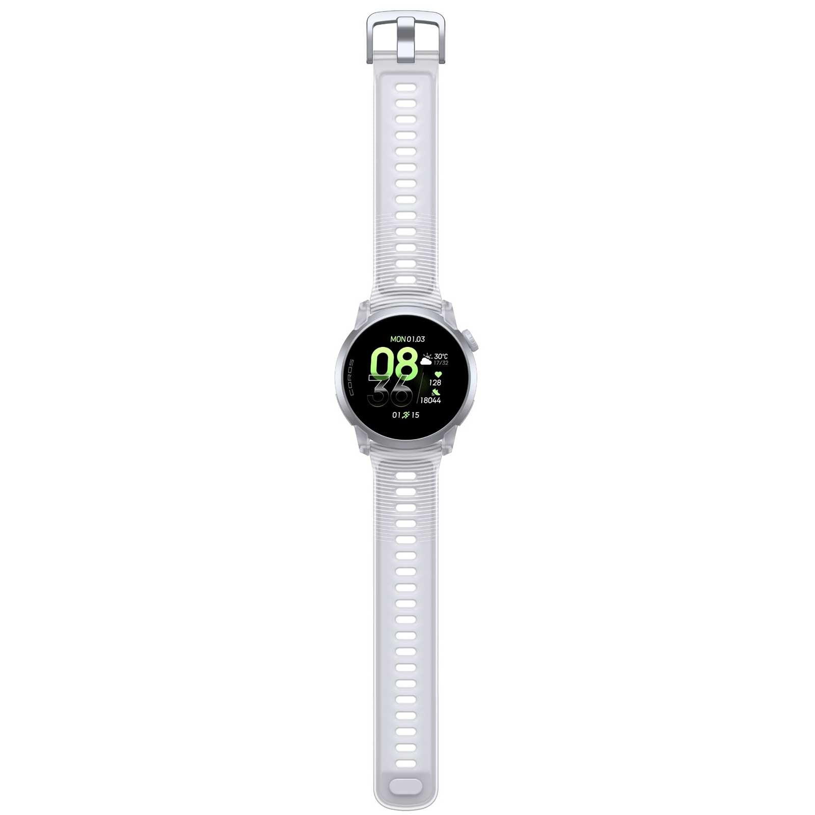 Coros PACE 4 GPS-Sportuhr - Premium mit Aluminiumgehäuse & Silikonband in weiß - Ansicht Silikonarmband