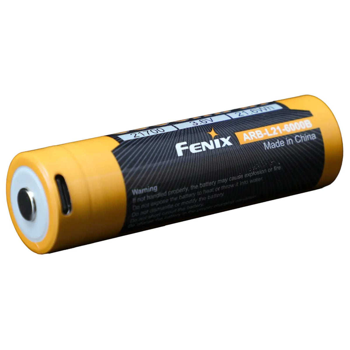 Fenix ARB-L21 21700 Akku – Hochleistungsakku für Taschen- & Stirnlampen mit USB Direkt-Anschluss – Detailansicht