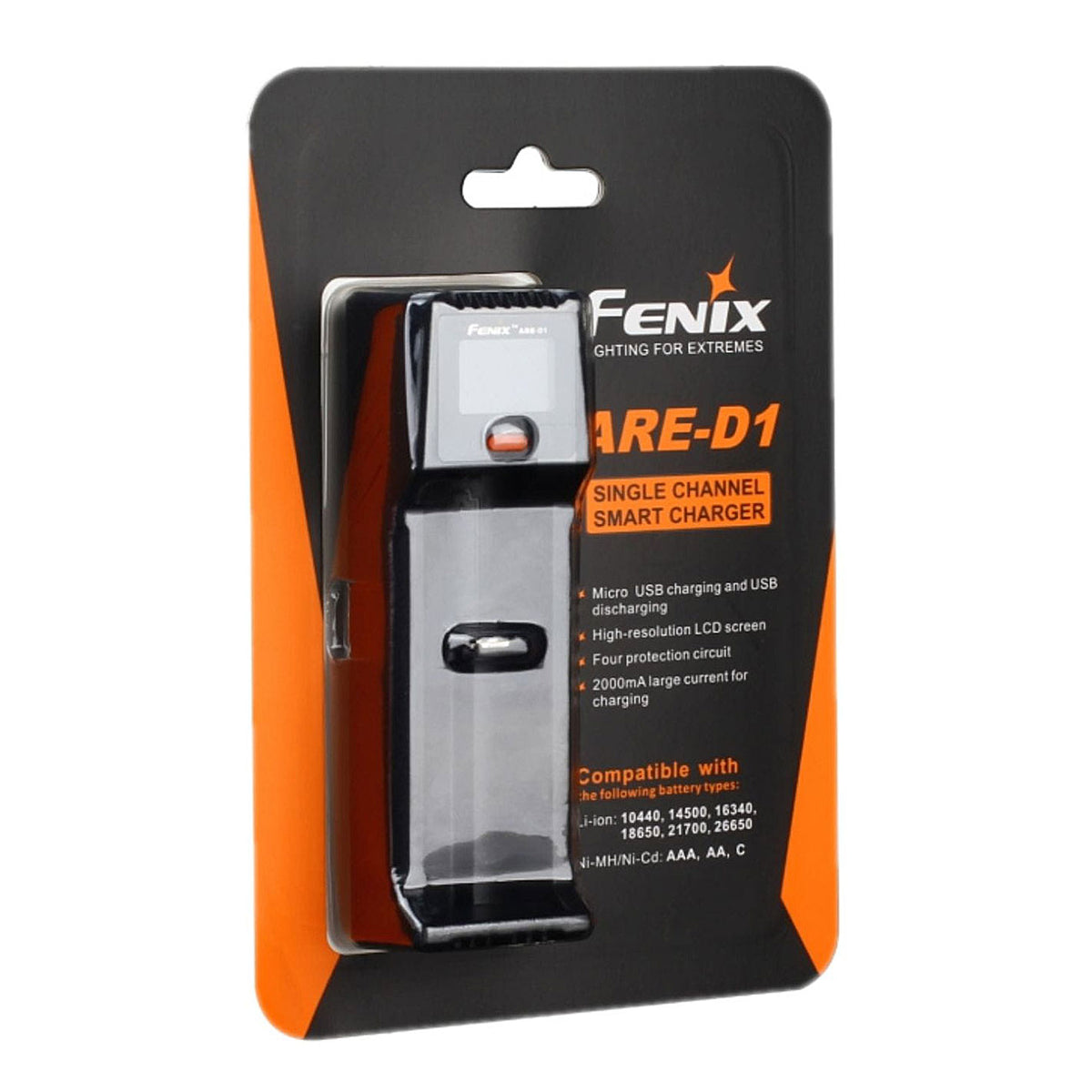 Fenix ARE-D1 digitales 1-Kanal USB Ladegerät für Li-Ion & Ni-MH Akkus – Detailansicht