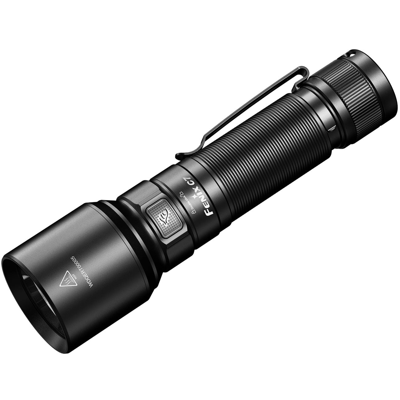Fenix C7 LED Taschenlampe 3000 Lumen, 470m Leuchtweite, USB-C, Akku, Seitenschalter – Detailansicht