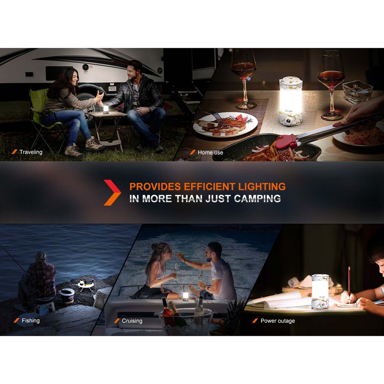 Fenix CL26R Pro – LED Campingleuchte mit 650 Lumen, Powerbank, USB-C – LEDs und Reflektor / USB-C Ladeanschluss