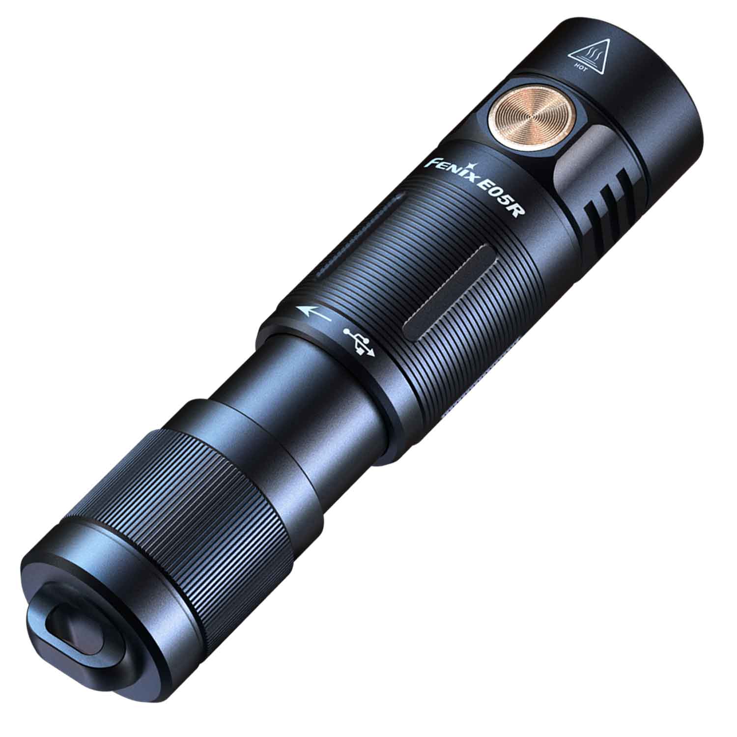 Fenix E05R - Mini LED Taschenlampe 400 Lumen mit USB-Ladefunktion - 3 Farben – Detailansicht