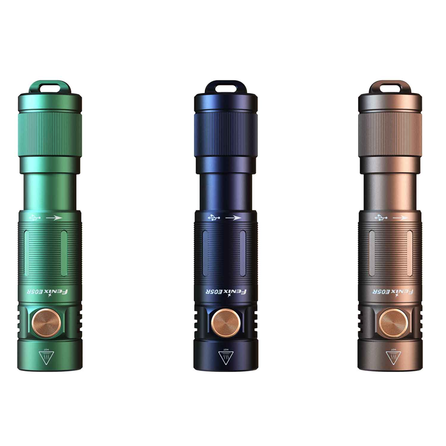 Fenix E05R - Mini LED Taschenlampe 400 Lumen mit USB-Ladefunktion - 3 Farben