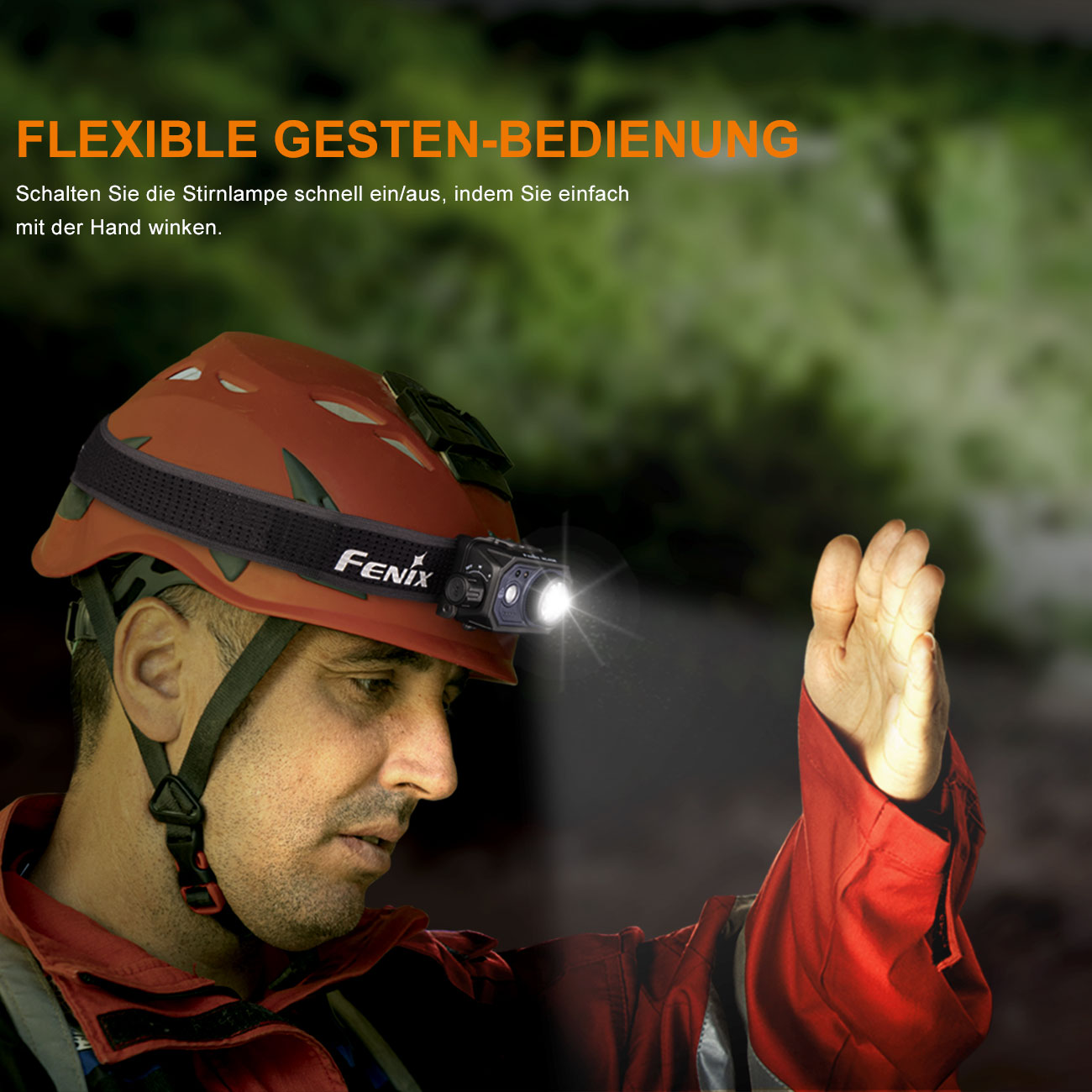 Fenix HL45R fokussierbare LED Stirnlampe 1000 Lumen Rotlicht USB-C wiederaufladbar – Detailansicht