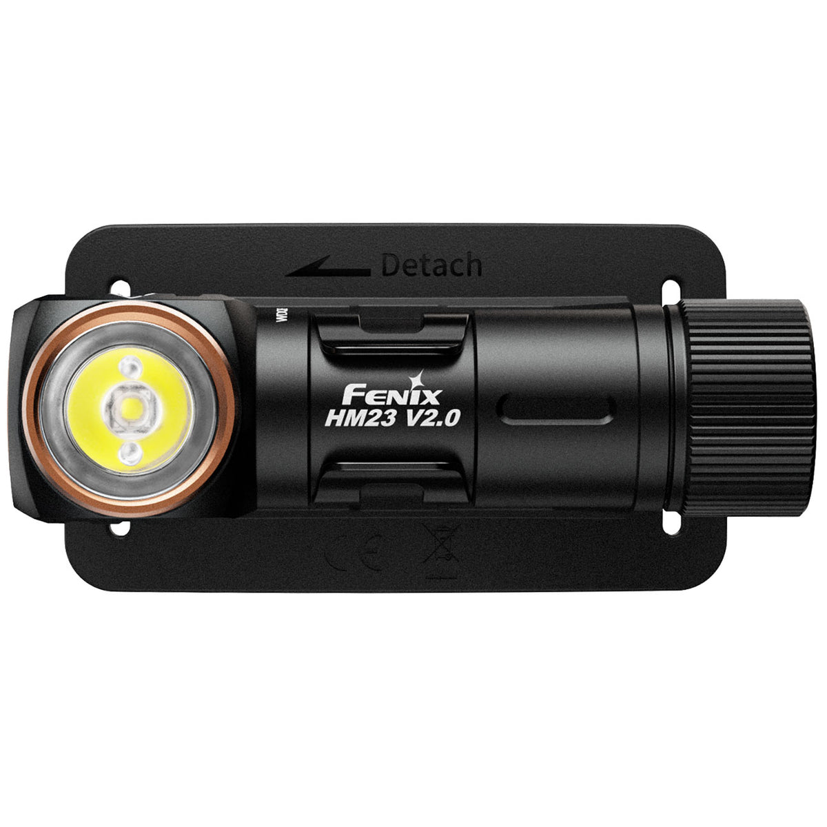 Fenix HM23 V2.0 LED Stirnlampe 300 Lumen, kompakt, magnetische Endkappe, Rotlicht – Detailansicht