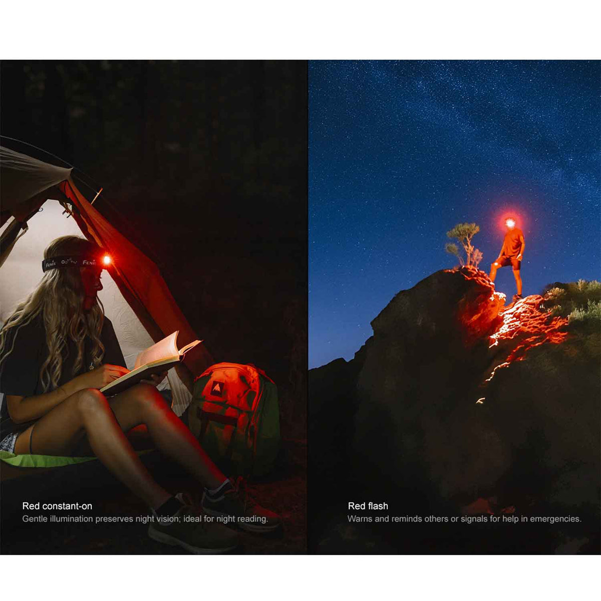 Fenix HM55R – LED Stirnlampe 1200 Lumen mit Spot-, Flut- & Rotlicht, Akku & USB-C – Detailansicht