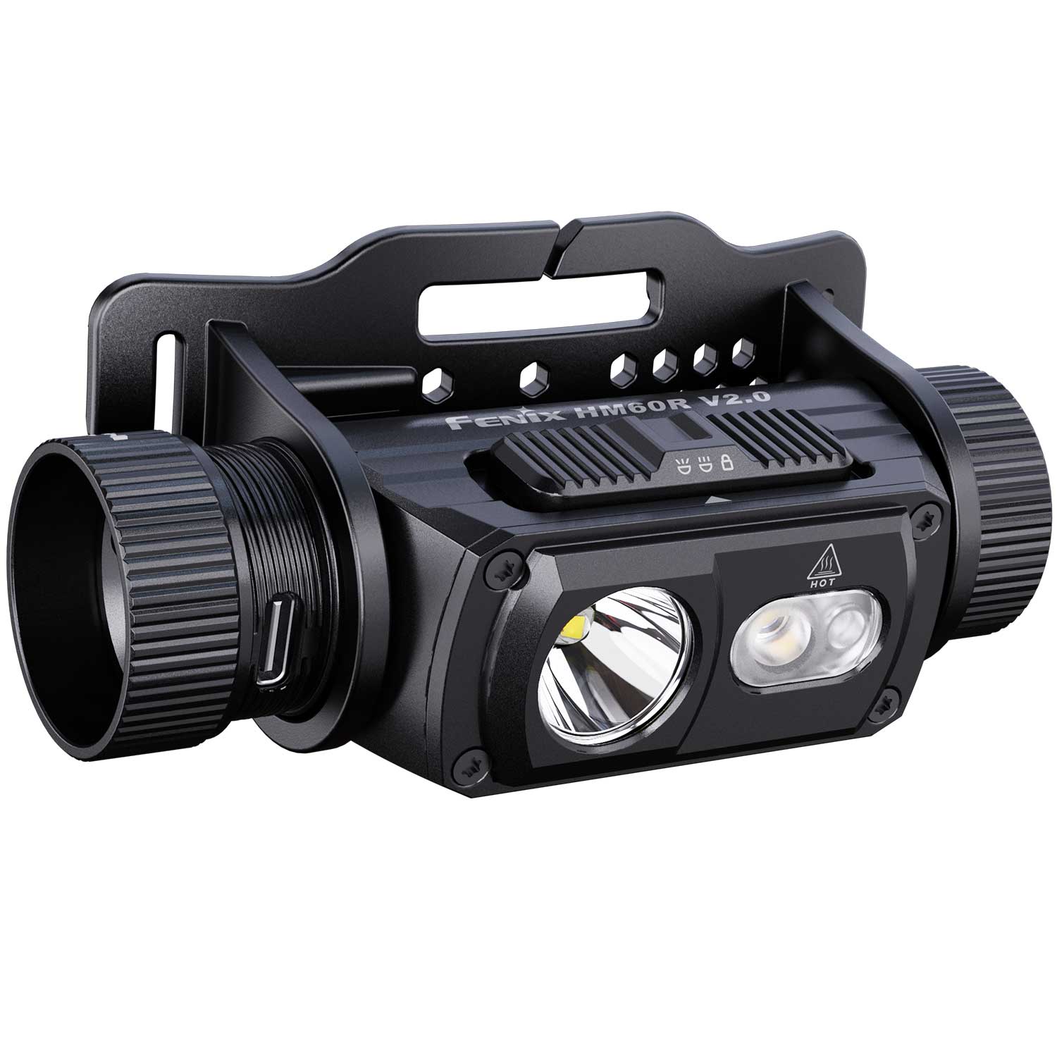 Fenix HM60R V2.0 – Stirnlampe mit Rotlicht, Spot- & Flutlicht, 1600 Lumen, USB-C – Detailansicht