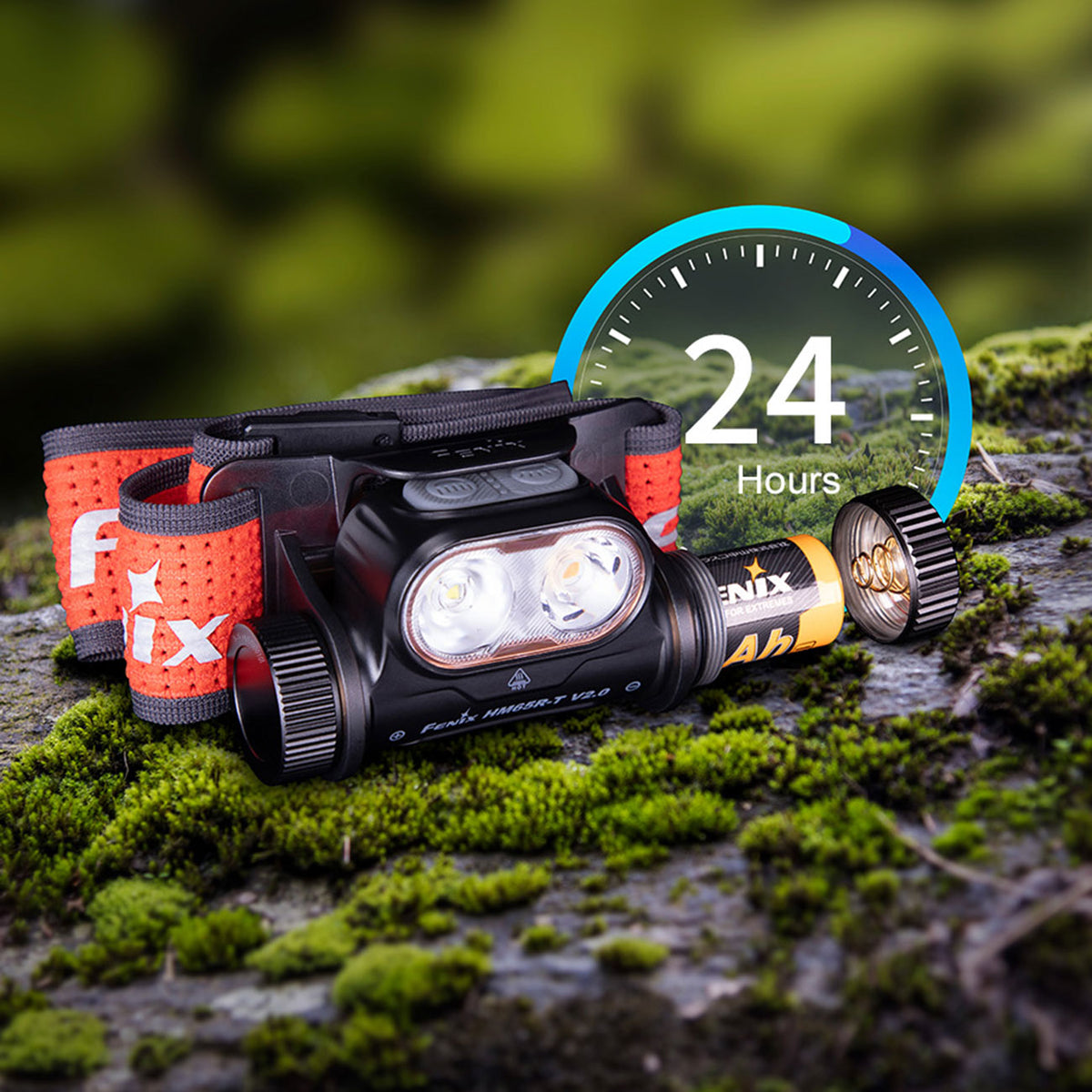 Fenix HM65R-T V2.0 Trailrunning Dual LED Stirnlampe 1600 Lumen 3 Farbvarianten – Akku und Batteriefach, Kopfband und Tragesystem