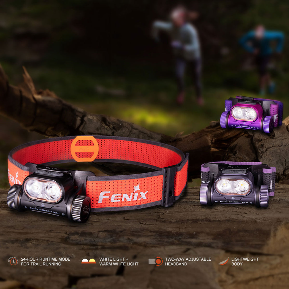 Fenix HM65R-T V2.0 Trailrunning Dual LED Stirnlampe 1600 Lumen 3 Farbvarianten – Kopfband und Tragesystem, für Outdoor und Camping