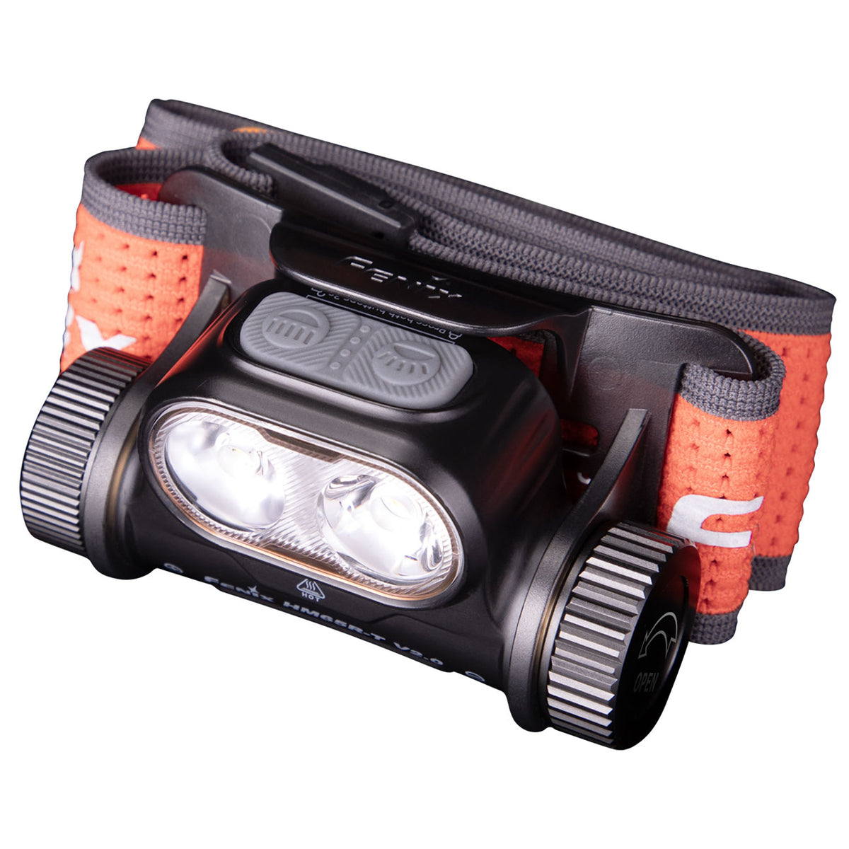 Fenix HM65R-T V2.0 Trailrunning Dual LED Stirnlampe 1600 Lumen 3 Farbvarianten – Farbvariante schwarz, Größenvergleich in der Hand