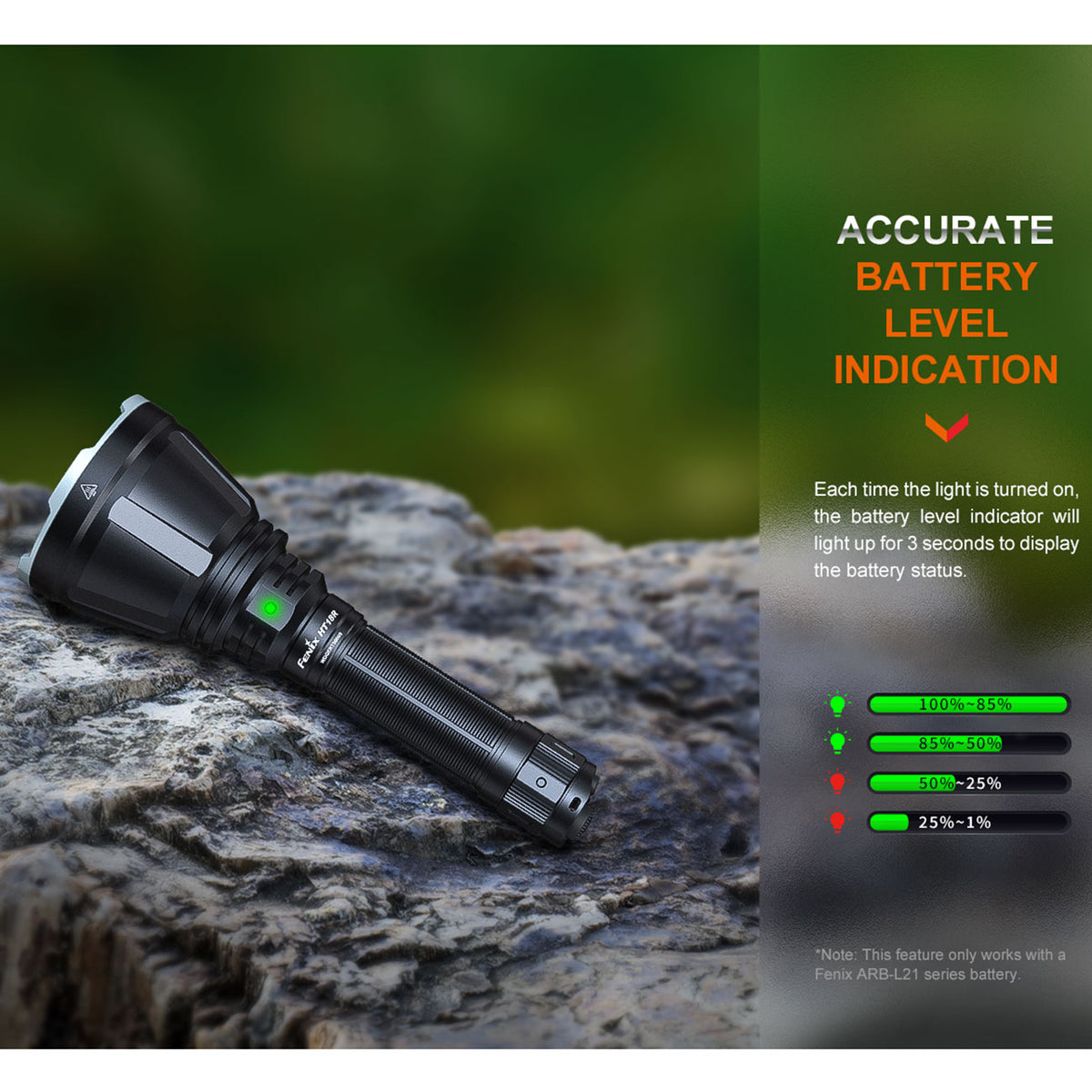 Fenix HT18R Jagd LED Taschenlampe 2800 Lumen – Produktansicht der Lampe – Detailansicht 12