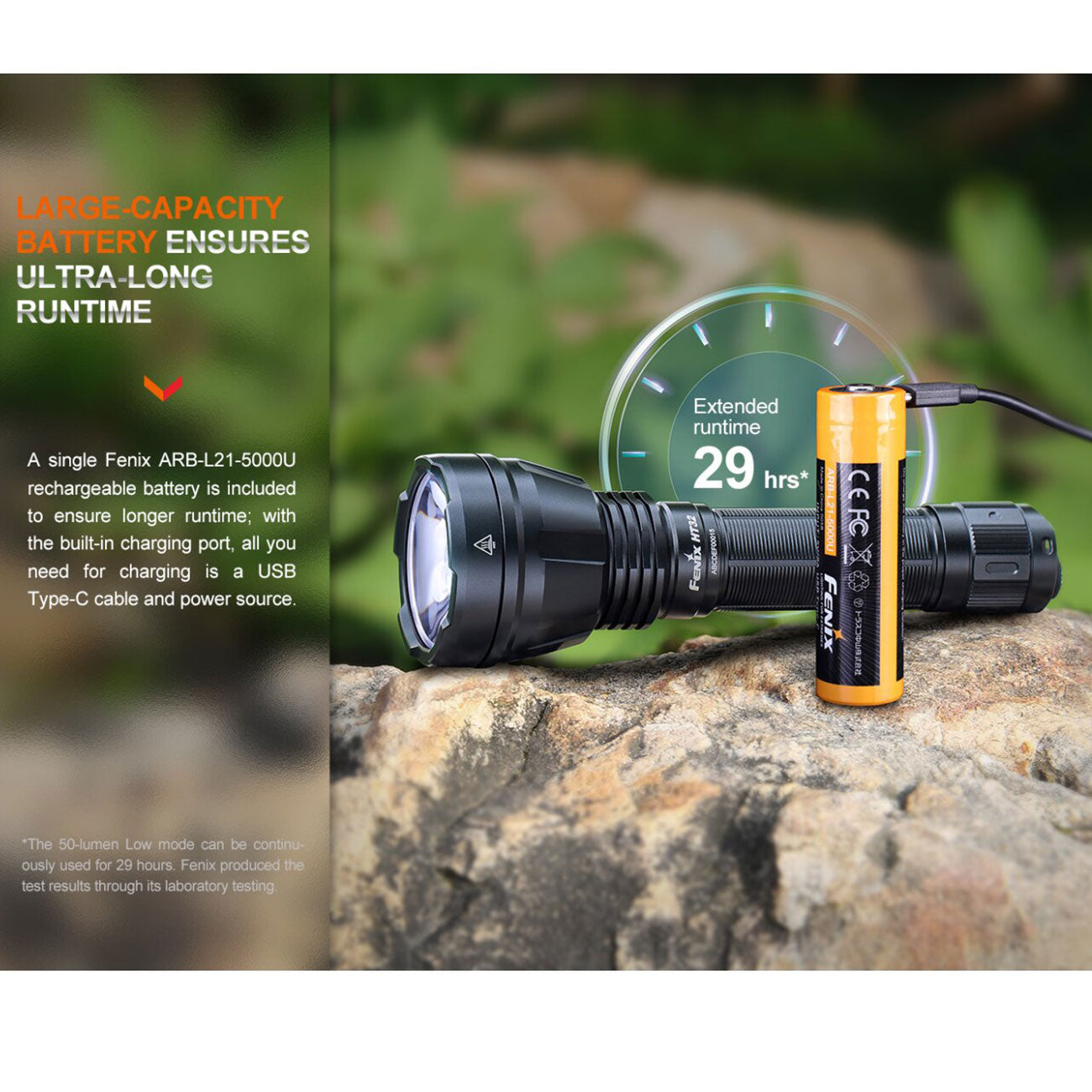 Fenix HT32 LED Thrower Taschenlampe 2500 Lumen – Detailansicht