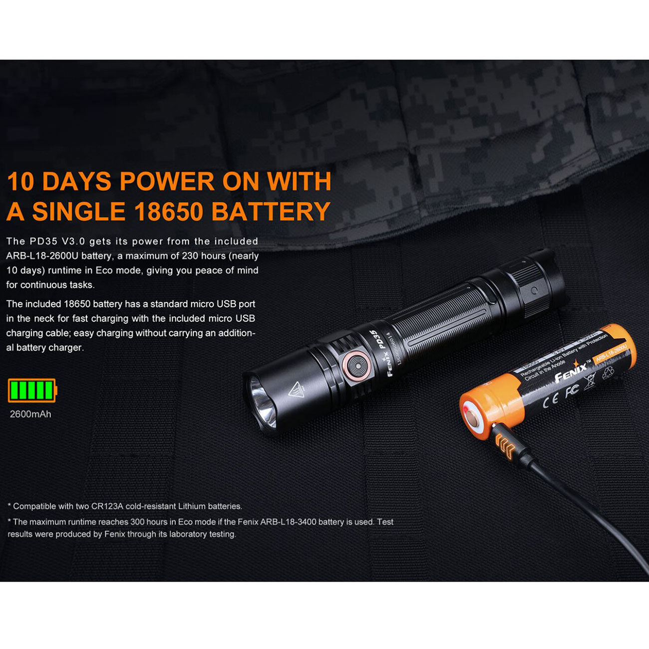 Fenix PD35 V3.0 LED Taschenlampe 1700 Lumen – Detailansicht