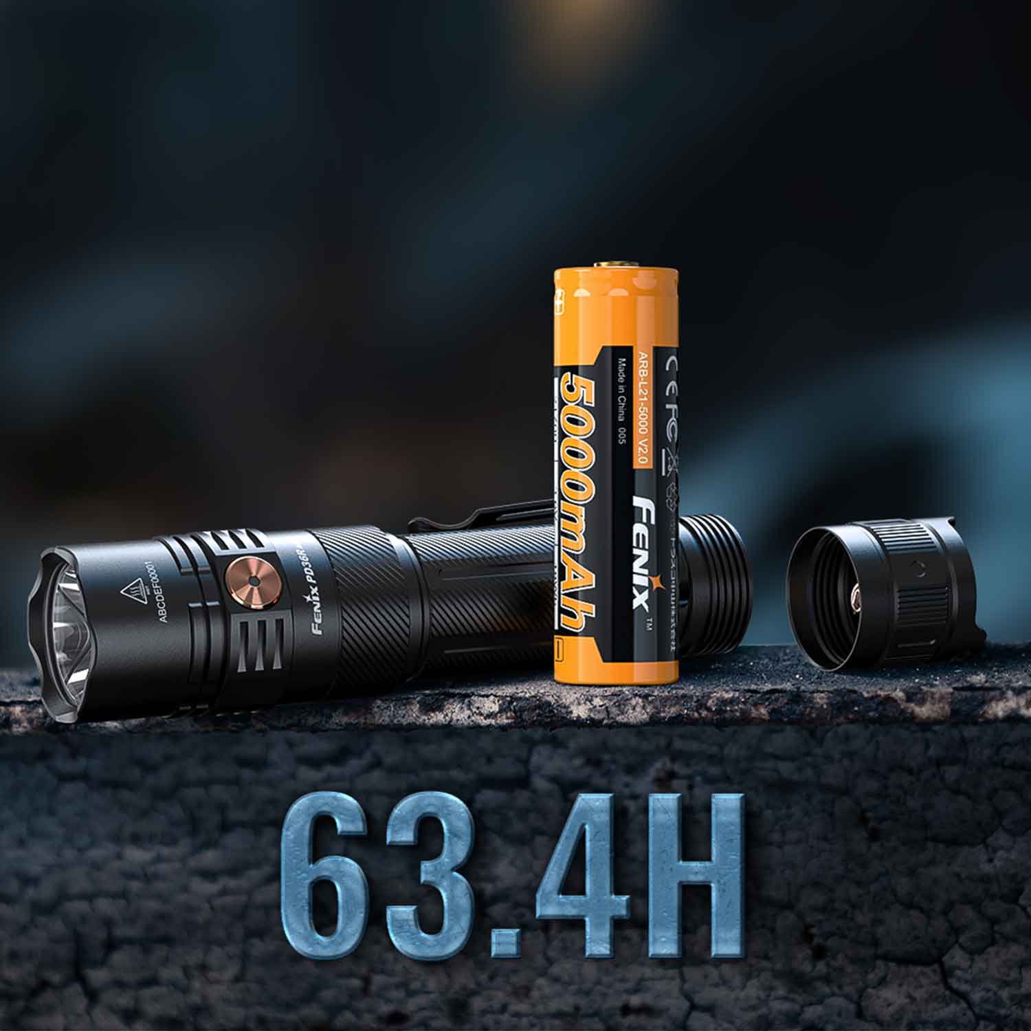 Fenix PD36R ACE – LED Taschenlampe 3000 Lumen, Akku & USB-C, SET-Modus – Detailansicht