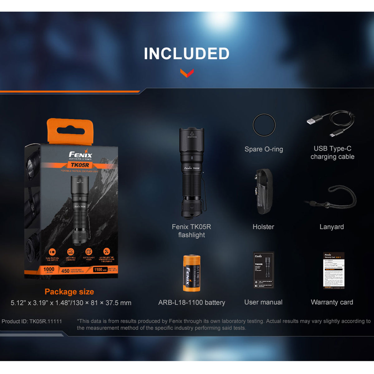 Fenix TK05R LED Taschenlampe 1000 Lumen – Detailansicht