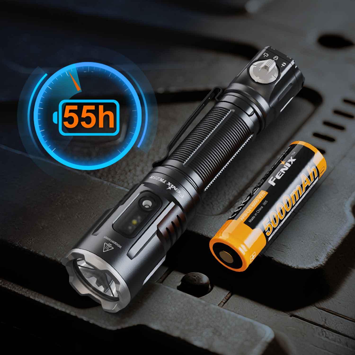 Fenix TK25R – Polizei Taschenlampe mit 3600 Lumen + UV-Licht, Rot- & Blaulicht – Detailansicht