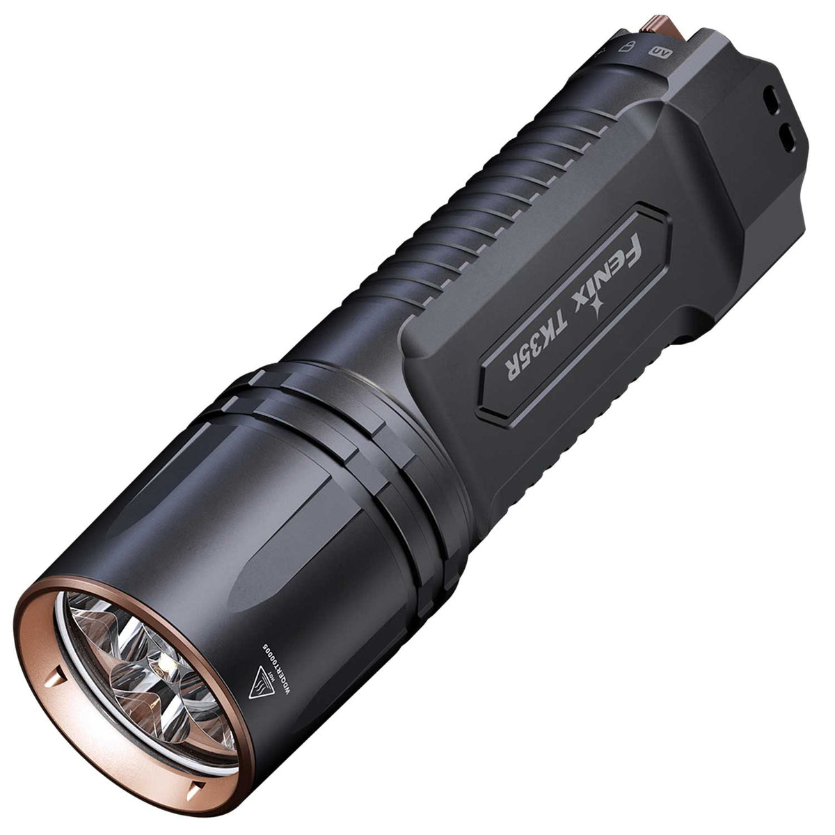 Fenix TK35R – Polizei Taschenlampe mit UV-Licht & Weißlicht 5800 Lumen Akku & USB-C – Detailansicht