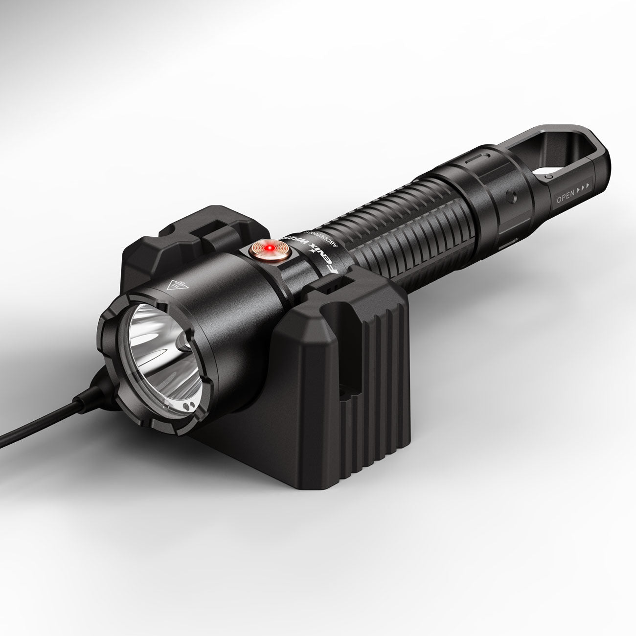 Fenix WF25RM – Polizei Taschenlampe mit Ladestation, 3000 lm, Weiß- & UV-Licht – Ladestation und Halterung