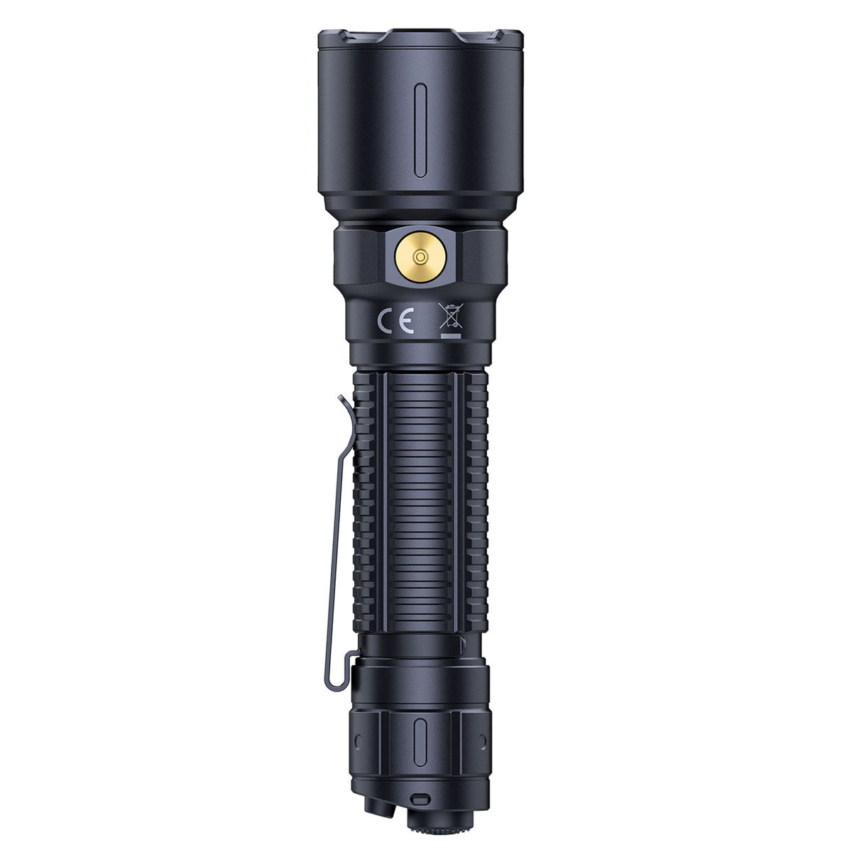 Fenix WF26R – Taschenlampe mit Ladestation für Polizei & Wachschutz, 3000 Lumen – Schalter und Endkappe – Detailansicht 4