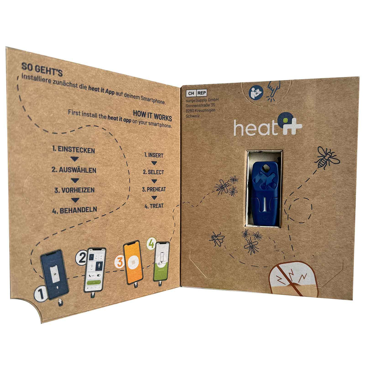 heat it classic – Insektenstichheiler für iPhone & Android – Heatit stichheiler karton anleitung how works
