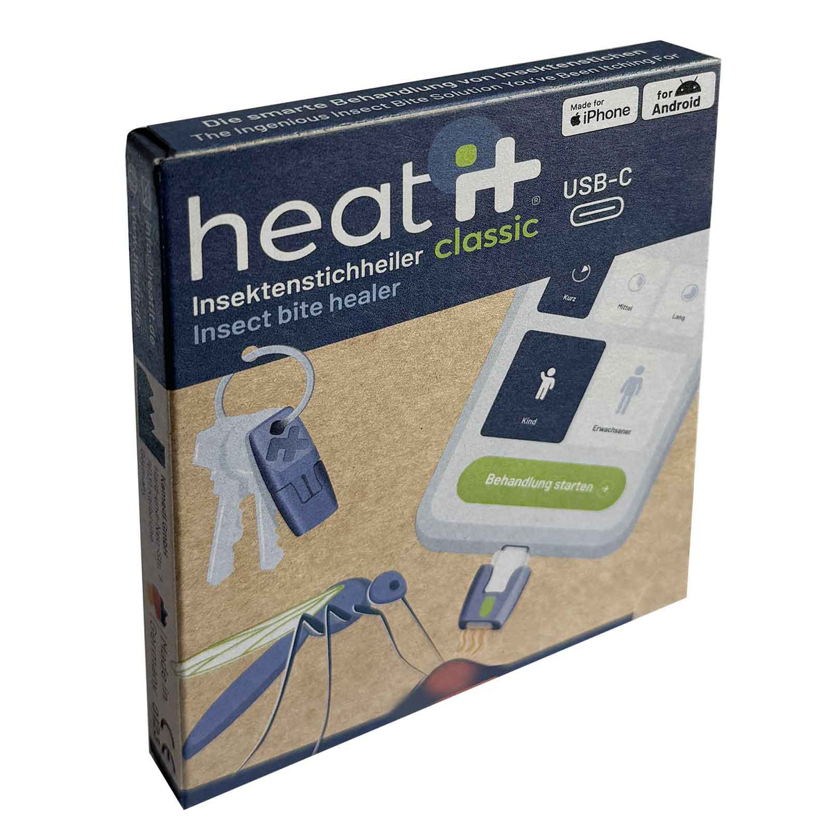 heat it classic – Insektenstichheiler für iPhone & Android – Heatit stichheiler karton verpackung