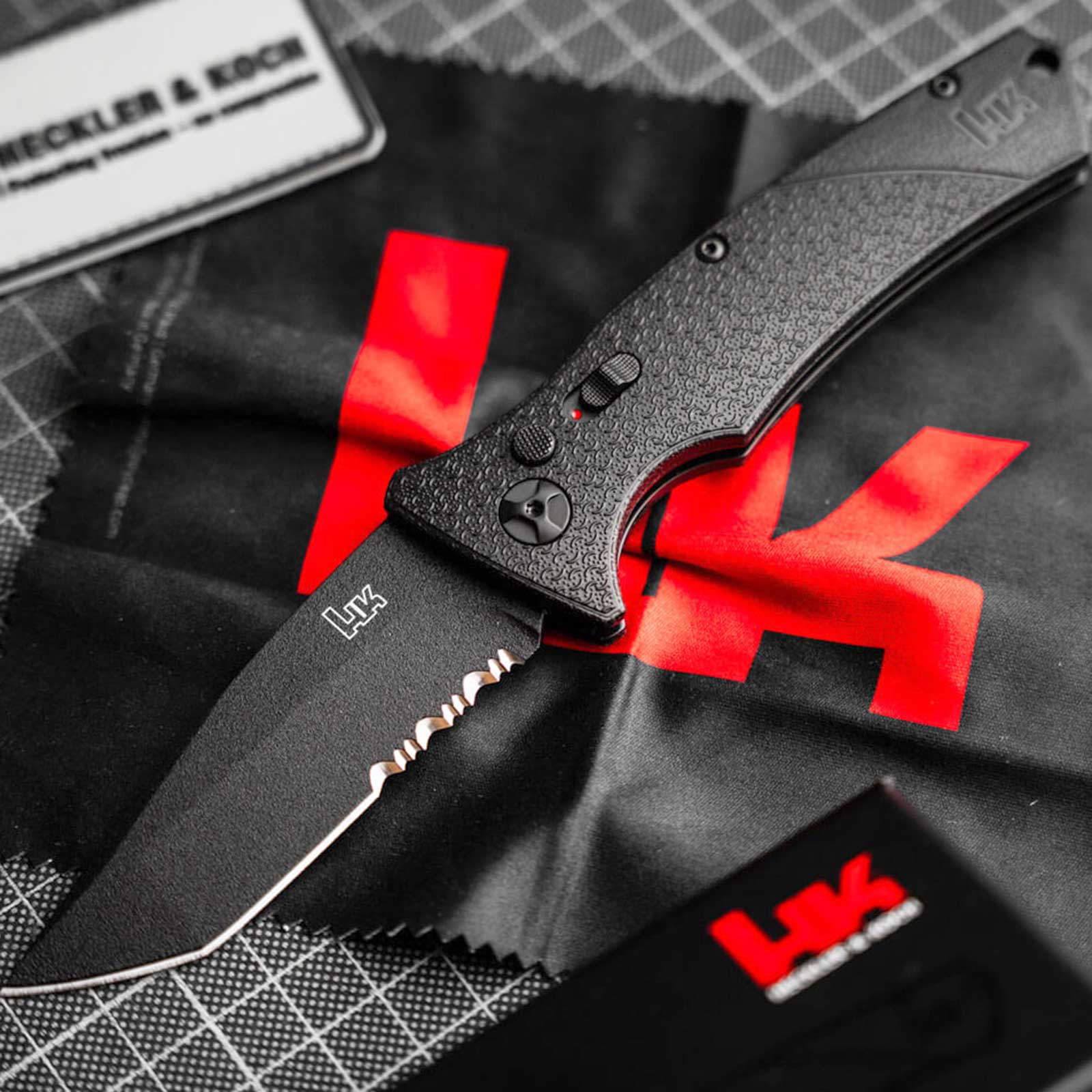 Heckler und Koch FD01 – Automatikmesser mit Tanto-Klinge und Tip-Up Clip – Messeransicht
