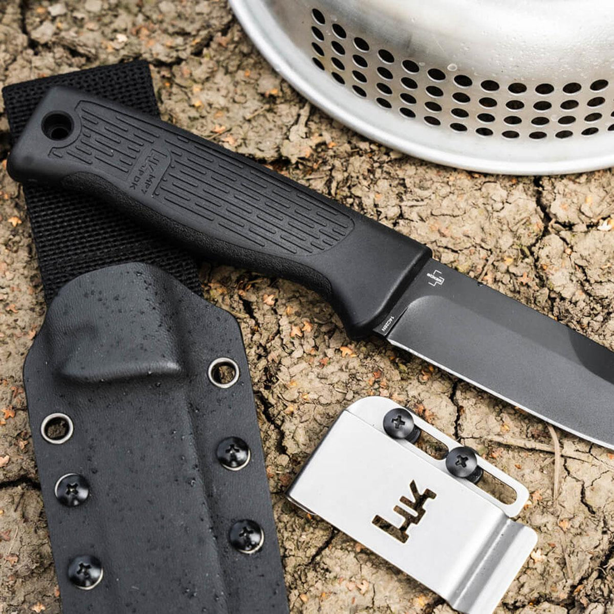 Heckler & Koch MP7 Personal Duty Knife Einsatzmesser mit feststehender Klinge und Kydexscheide – Detailansicht