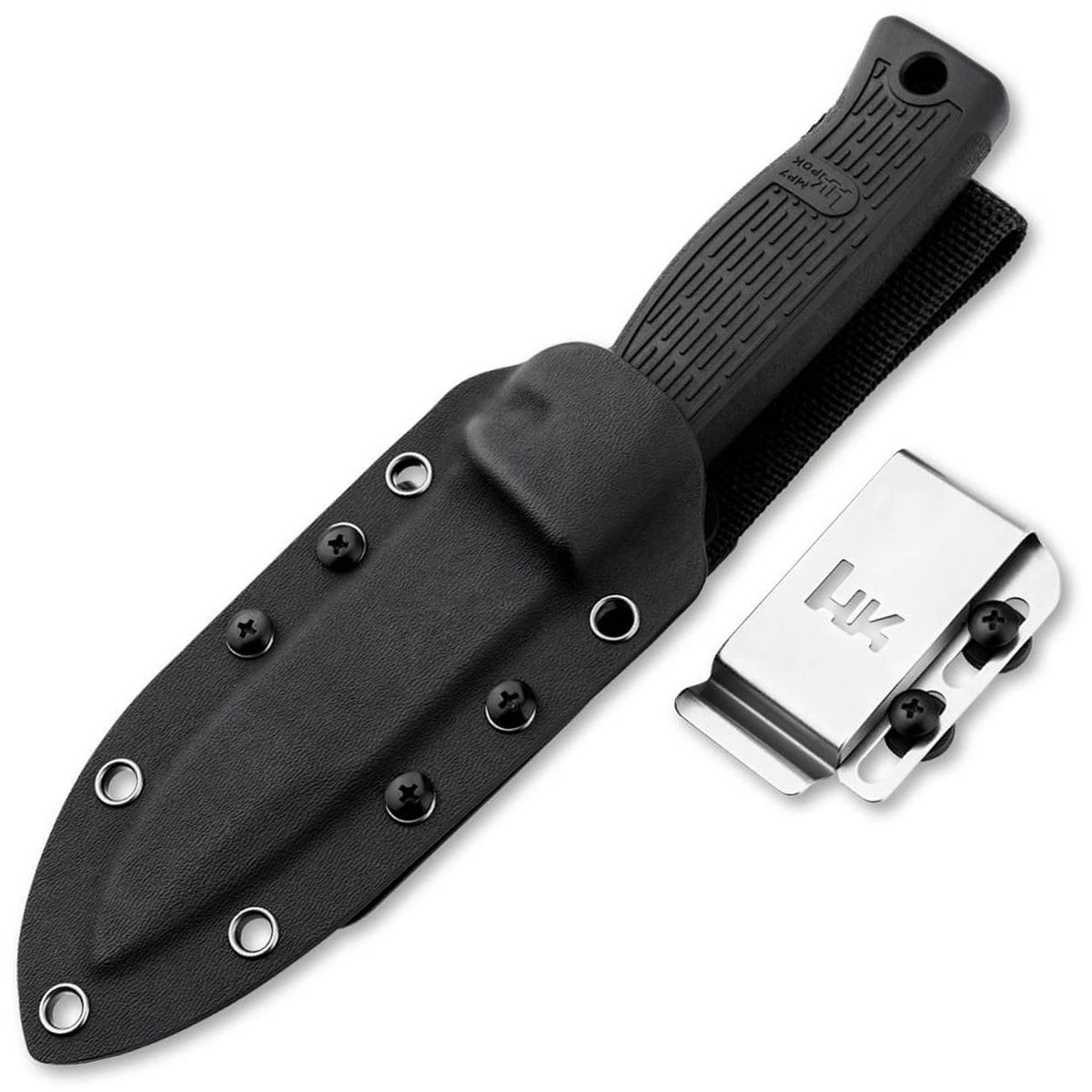 Heckler & Koch MP7 Personal Duty Knife Einsatzmesser mit feststehender Klinge und Kydexscheide – Detailansicht