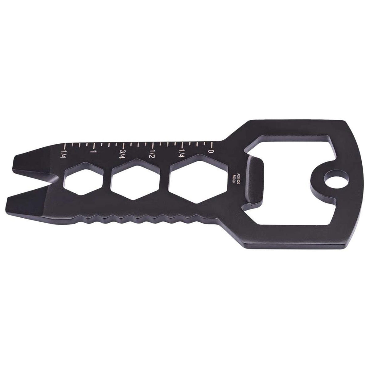 Herbertz Mini Tool schwarz 55058 - kleines Multitool aus Stahl mit 7 Funktionen